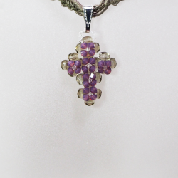 Pendant 30cm - Trevina-Khaki Braid - Pendant 30cm - Laiton argenté